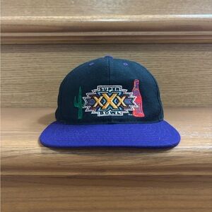 Super Bowl XXX Vintage Coca-Cola Black and Purple SnapBack Hat